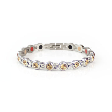 Rio - Negative Ion Bracelet, Stainless Steel with Citrine Swarovski Crystals